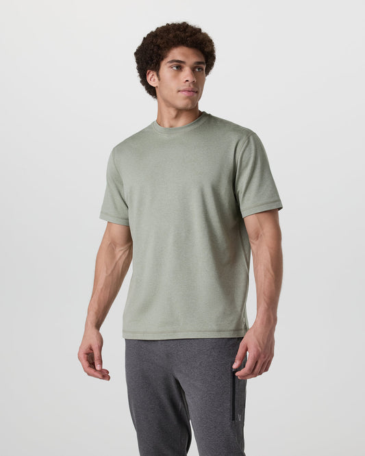 Men Vuori Short Sleeve Ponto Tee - Relaxed Fit Agave Green Heather
