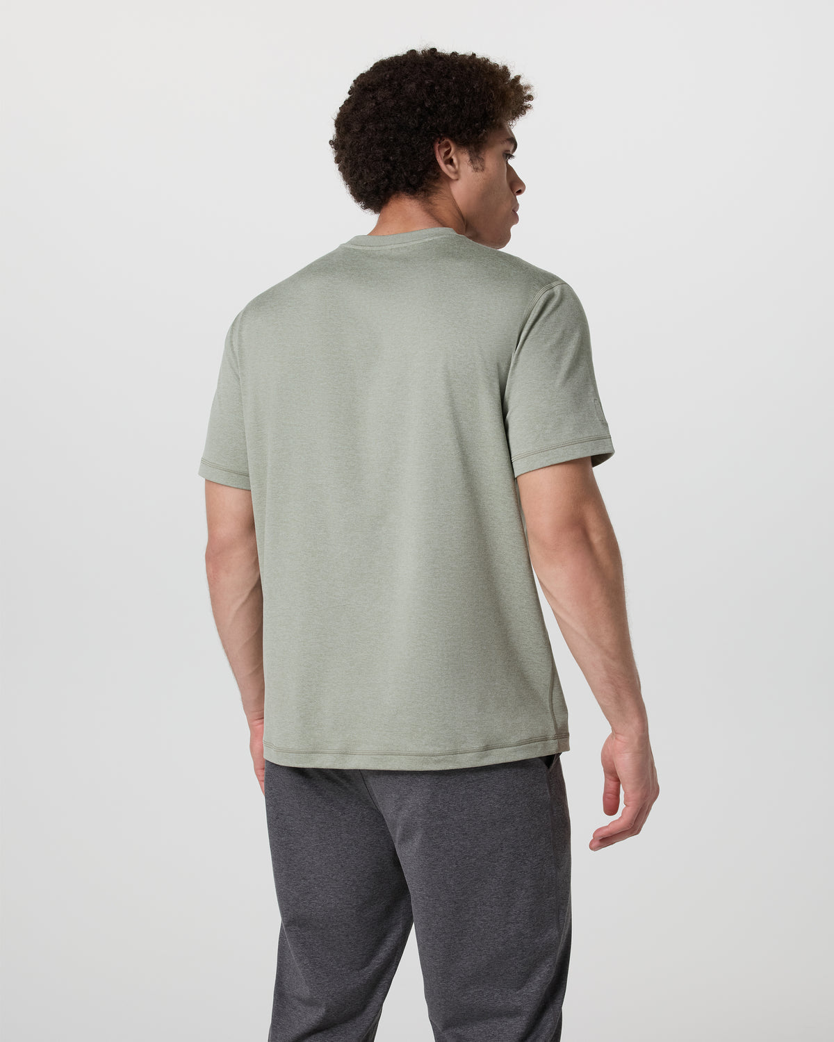 Men Vuori Short Sleeve Ponto Tee - Relaxed Fit Agave Green Heather