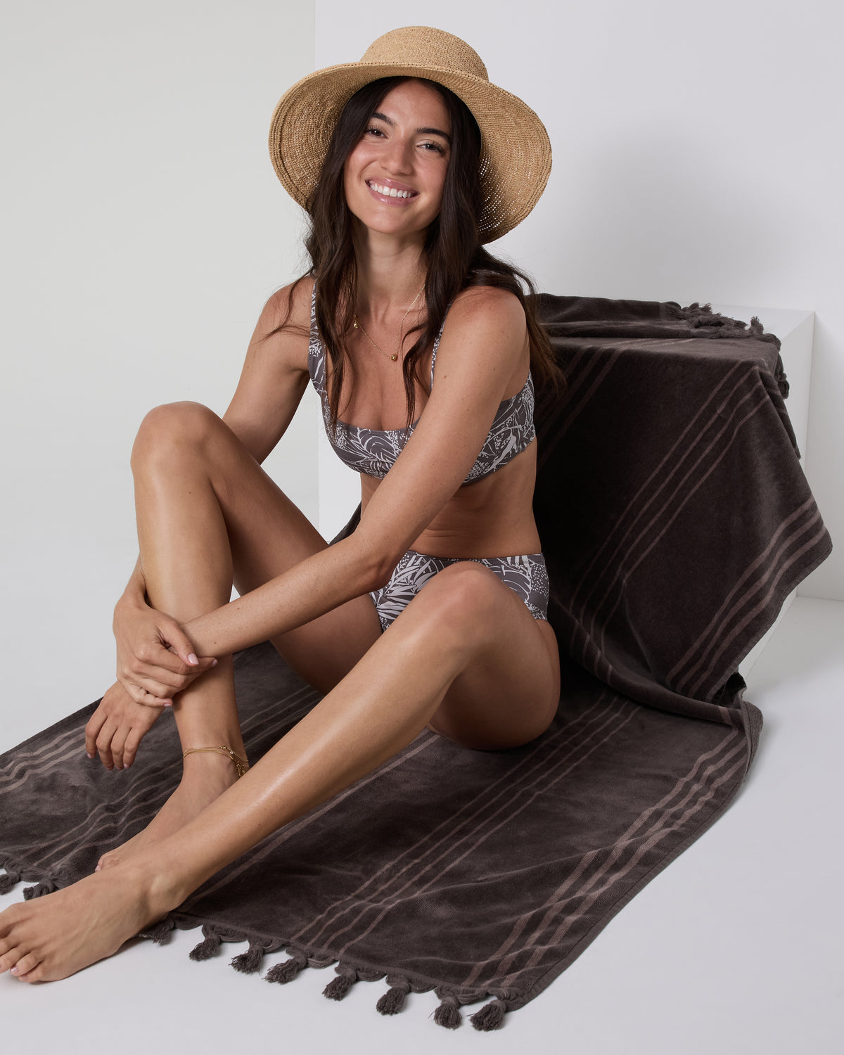 Accessories Vuori Fringe Beach Towel Java Quick Dry Towel