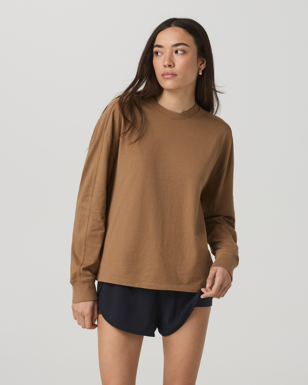 New Vuori Long Sleeve Heavyweight Cotton Tee Women's Acorn Shirt