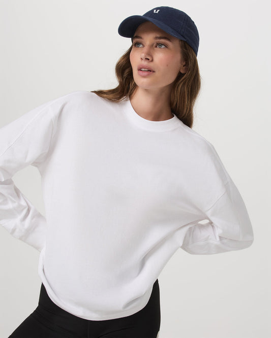 New Vuori Long Sleeve Heavyweight Cotton Tee Women's White Shirt