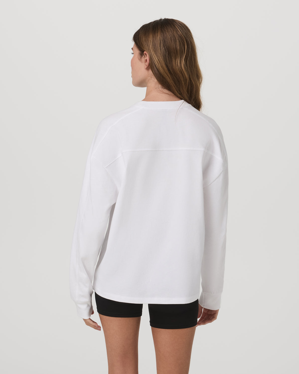 New Vuori Long Sleeve Heavyweight Cotton Tee Women's White Shirt