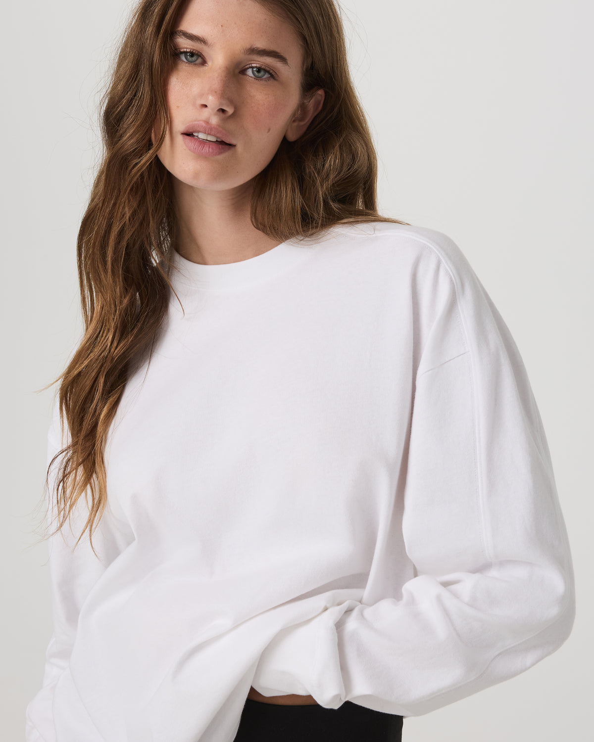 New Vuori Long Sleeve Heavyweight Cotton Tee Women's White Shirt